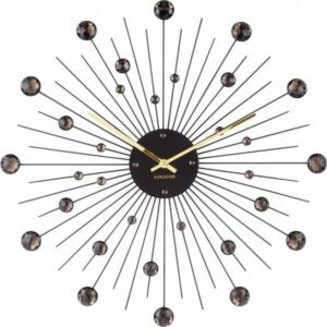 Nástěnné hodiny z krystalů černé barvy Karlsson Sunburst. Cvičení