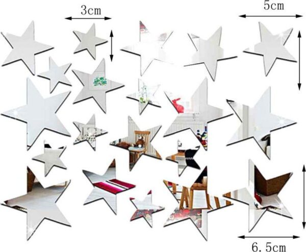 Sada 20 zrcadlových samolepek Ambiance Stars. Cvičení