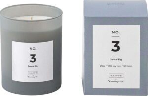 Vonná svíčka doba hoření 50 h No. 3 Santal Fig – ILLUME x Bloomingville. Cvičení