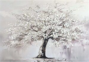 Obraz s ručně malovanými prvky 70x100 cm White Tree – Styler. Cvičení