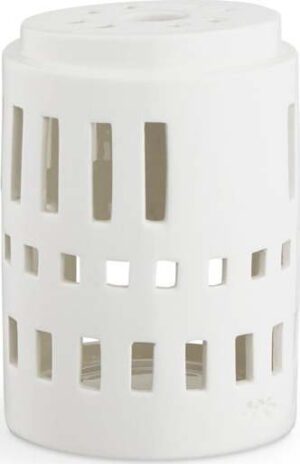 Bílý keramický svícen Kähler Design Urbania Lighthouse Little Tower. Cvičení