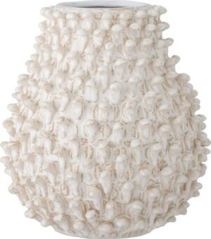 Krémová ručně vyrobená váza z kameniny Spikey – Bloomingville. Cvičení