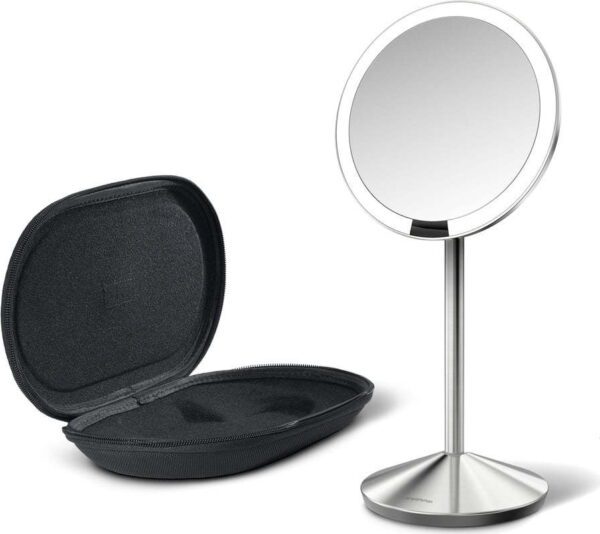 Kosmetické zvětšovací zrcadlo s osvětlením (10x) ø 12 cm Travel – simplehuman. Cvičení