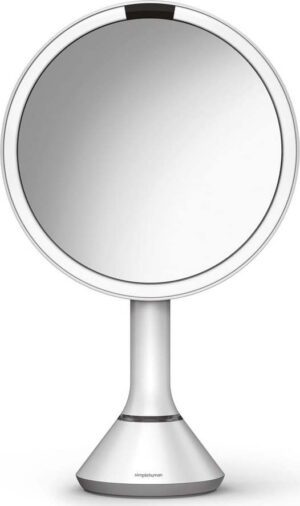 Kosmetické zvětšovací zrcadlo s osvětlením (5x) ø 20 cm Sensor – simplehuman. Cvičení