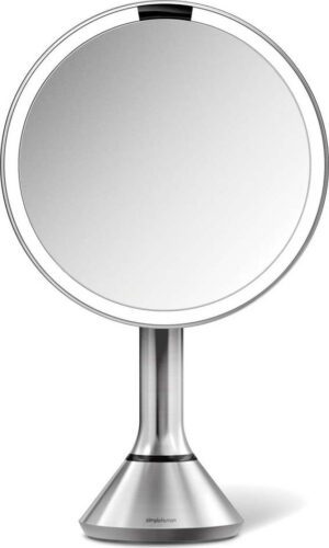 Kosmetické zvětšovací zrcadlo s osvětlením (5x) ø 20 cm Sensor – simplehuman. Cvičení