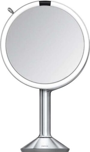 Kosmetické zvětšovací zrcadlo s osvětlením (5x) ø 20 cm Sensor Trio – simplehuman. Cvičení
