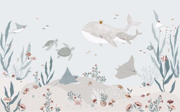 Dětská tapeta 400 cm x 248 cm Dreamy Seabed – Lilipinso. Cvičení