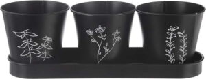 Kovové květináče na bylinky v sadě 3 ks ø 11 cm Black – Orion. Cvičení