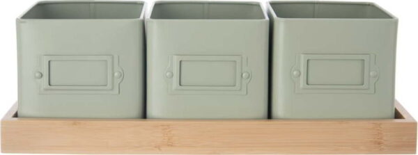 Kovové květináče na bylinky v sadě 3 ks Greenish – Orion. Cvičení