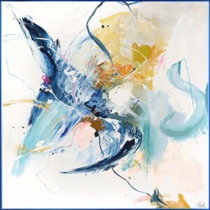 Obraz s ručně malovanými prvky 102x102 cm Confidential Blue – Malerifabrikken. Cvičení