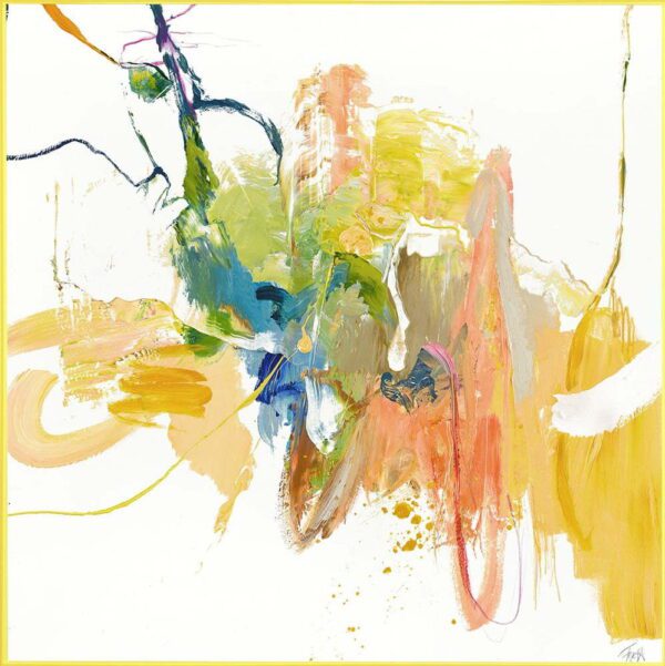 Obraz s ručně malovanými prvky 102x102 cm Confidential Yellow – Malerifabrikken. Cvičení