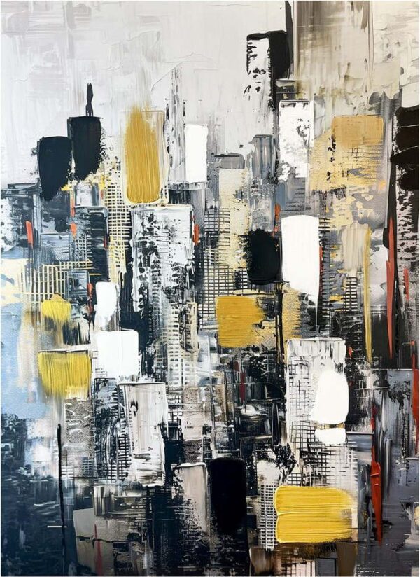 Obraz s ručně malovanými prvky 70x100 cm Cityscape – Styler. Cvičení