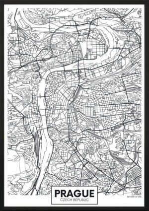 Obraz 50x70 cm Map Prague – DecoKing. Cvičení