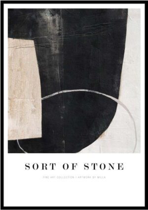 Obraz 52x72 cm Sort Of Stone – Malerifabrikken. Cvičení
