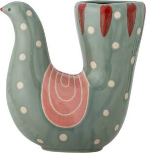 Zelená ručně malovaná váza z kameniny (výška 19 cm) Trudy – Bloomingville. Cvičení