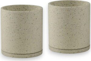 Sada 2 bílých květináčů Bonami Selection Terrazzo