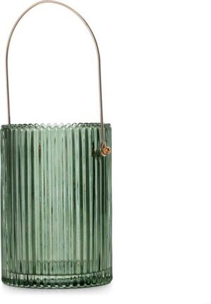 Zelená skleněná váza (výška 15 cm) Lanate – Restilo. Cvičení