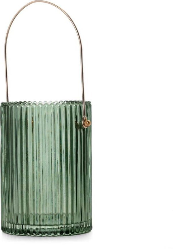 Zelená skleněná váza (výška 15 cm) Lanate – Restilo. Cvičení