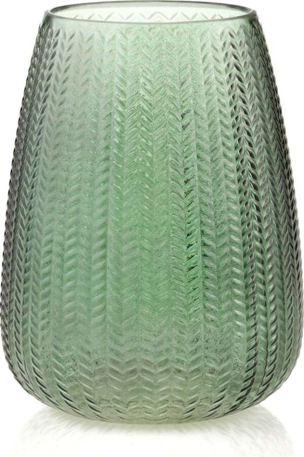 Zelená skleněná váza (výška 24 cm) Sevilla – Restilo. Cvičení