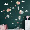 Dětské samolepky na zeď Ambiance Flying Rabbits. Cvičení