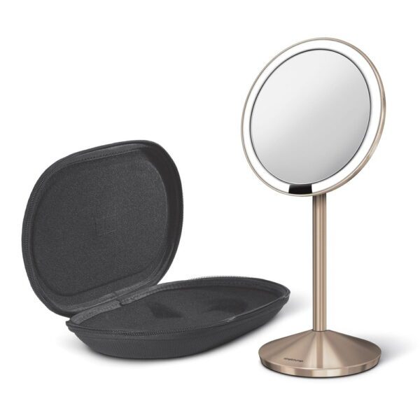 Kosmetické zvětšovací zrcadlo s osvětlením (10x) ø 12 cm Travel – simplehuman. Cvičení