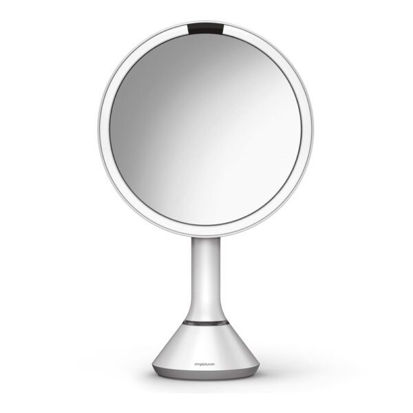 Kosmetické zvětšovací zrcadlo s osvětlením (5x) ø 20 cm Sensor – simplehuman. Cvičení