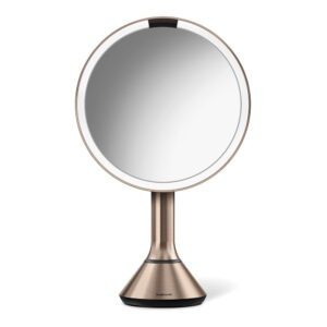 Kosmetické zvětšovací zrcadlo s osvětlením (5x) ø 20 cm Sensor – simplehuman. Cvičení