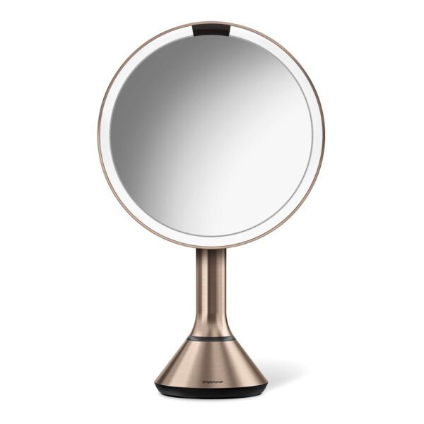 Kosmetické zvětšovací zrcadlo s osvětlením (5x) ø 20 cm Sensor – simplehuman. Cvičení