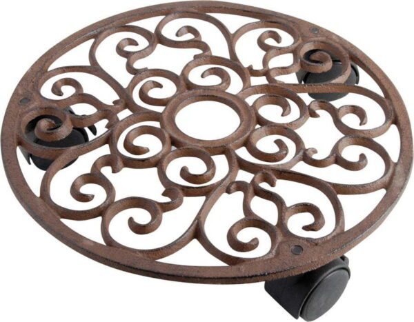 Kovový pojízdný podstavec pod květináč ø 29 cm – Esschert Design. Cvičení