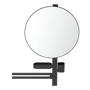 Nástěnné zrcadlo s poličkou a věšákem ø 51 cm ALU+ – Ideal Standard. Cvičení