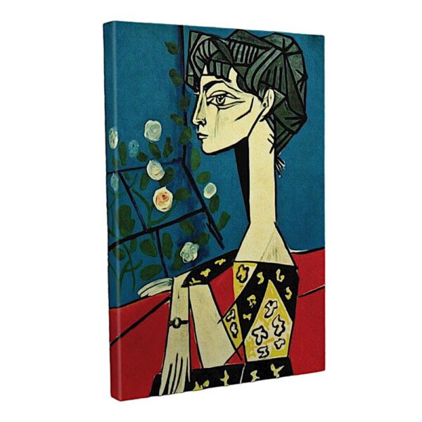 Nástěnná reprodukce na plátně Pablo Picasso Jacqueline with Flowers