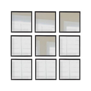 Nástěnná zrcadla v sadě 9 ks 24x24 cm – Wallity. Cvičení