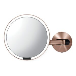 Nástěnné kosmetické zvětšovací zrcadlo s osvětlením (5x) ø 20 cm Sensor – simplehuman. Cvičení