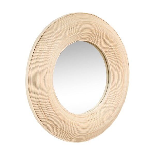 Nástěnné zrcadlo s bambusovým rámem ø 60 cm Blush – Hübsch. Cvičení