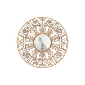 Nástěnné zrcadlo s bambusovým rámem ø 76 cm Obi – Basiclabel. Cvičení
