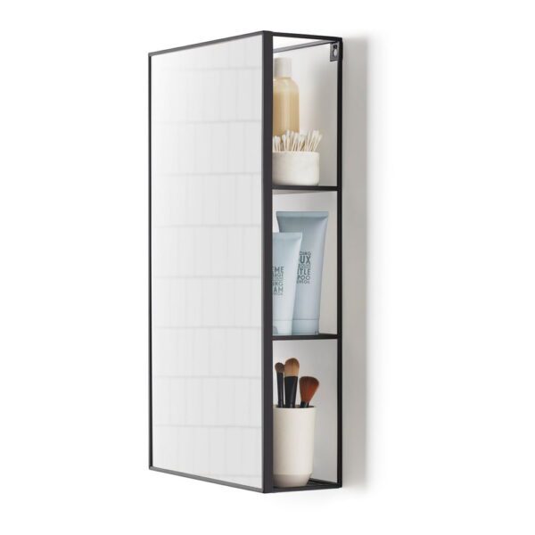 Nástěnné zrcadlo s poličkou 30x62 cm Cubiko – Umbra. Cvičení