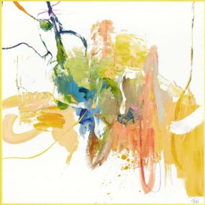 Obraz s ručně malovanými prvky 102x102 cm Confidential Yellow – Malerifabrikken. Cvičení