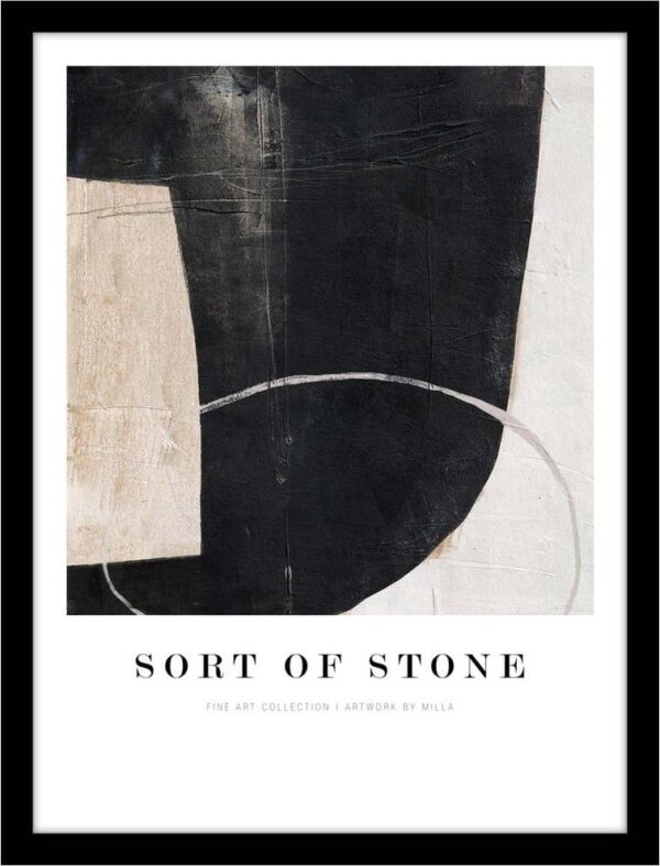 Obraz 32x42 cm Sort Of Stone – Malerifabrikken. Cvičení