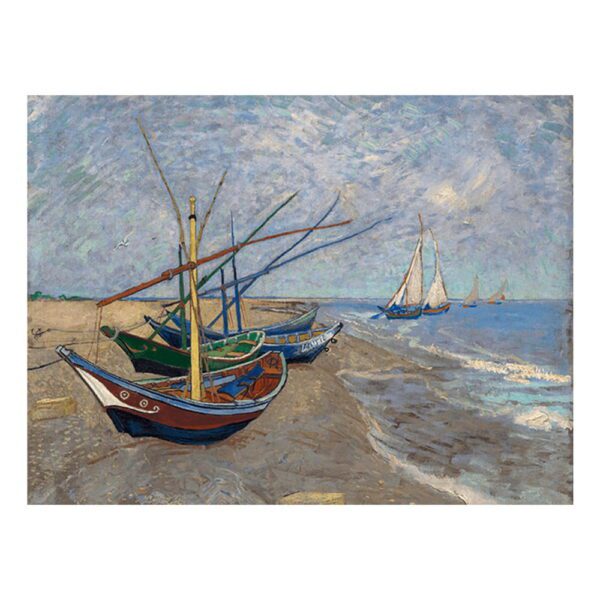 Reprodukce obrazu Vincenta van Gogha - Fishing Boats on the Beach at Les Saintes-Maries-de la Mer
