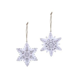 Sada 2 závěsných vánočních dekorací na stromek Ego Dekor Misto Snowflakes. Cvičení