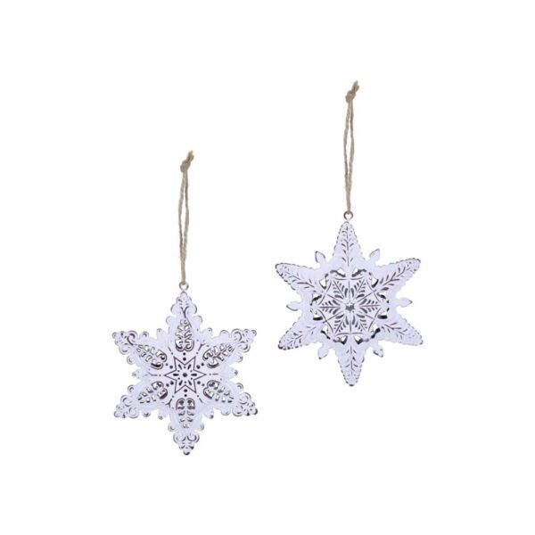 Sada 2 závěsných vánočních dekorací na stromek Ego Dekor Misto Snowflakes. Cvičení
