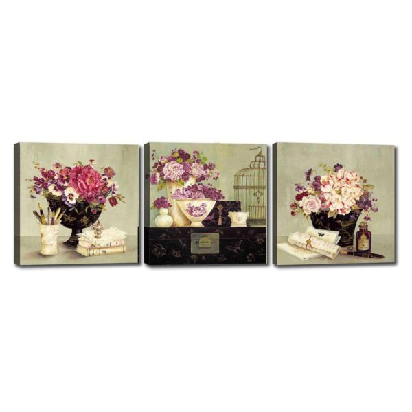 Sada 3 obrazů Tablo Center Vases. Cvičení