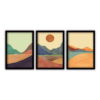 Sada 3 obrazů v černém rámu Vavien Artwork Sunrise