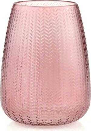 Světle růžová skleněná váza (výška 24 cm) Sevilla – Restilo. Cvičení