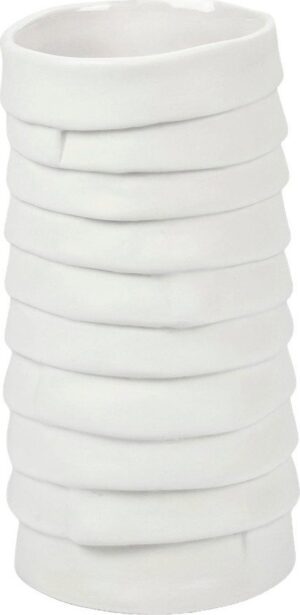 Bílá porcelánová ručně vyrobená váza Ribbon – Mette Ditmer Denmark. Cvičení