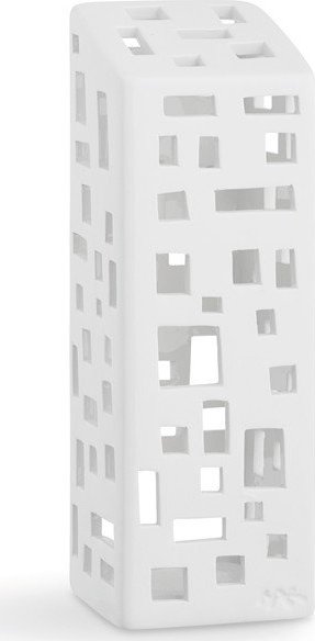 Bílý keramický svícen Kähler Design Urbania Lighthouse High Building. Cvičení