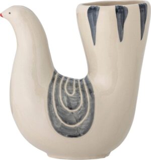 Krémová ručně malovaná váza z kameniny (výška 19 cm) Trudy – Bloomingville. Cvičení