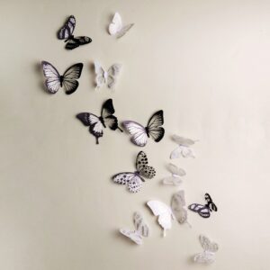 Sada 18 adhezivních 3D samolepek Ambiance Butterflies Chic. Cvičení
