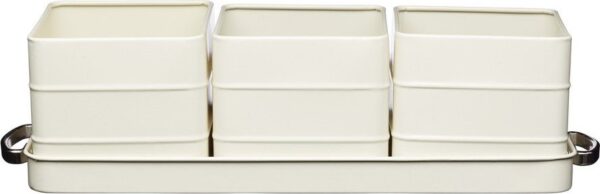 Sada 3 krémových květináčů na bylinky Kitchen Craft Living Nostalgia. Cvičení